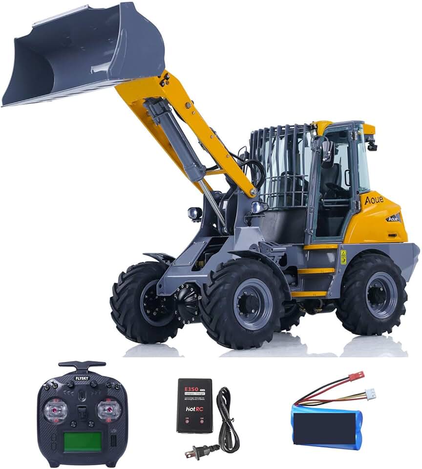 LESU Wheeled Hydraulic RC Loader 1/14 4 * 4 AOUE MCL8 Painted Assembled Motor ESC Servo Light Sound System ST8 Remote Control Hobby Grade RC Hydraulic Vehicle Model