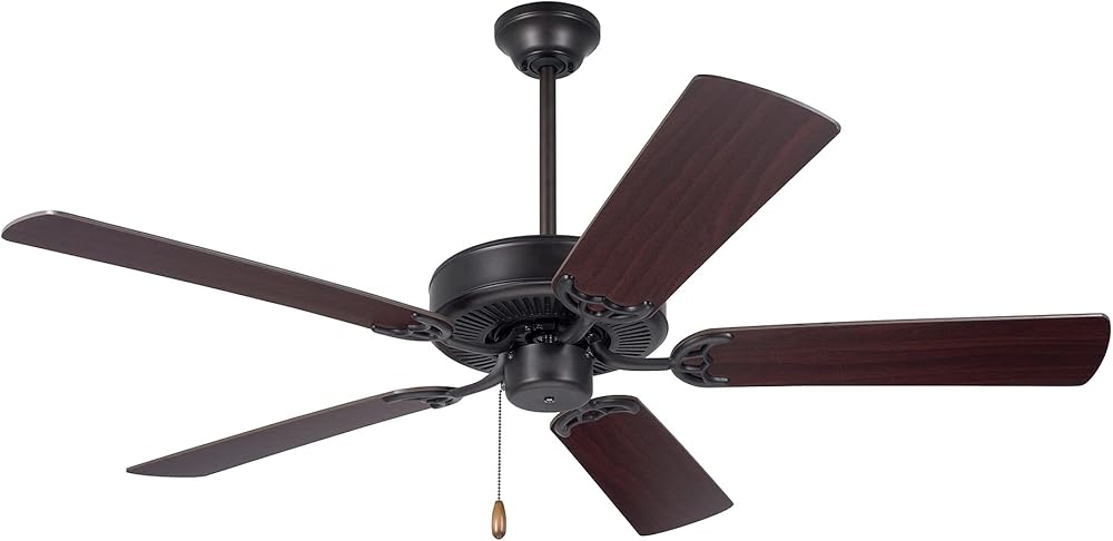 kathy ireland HOME Builder Ceiling Fan, 52 Inch | Traditional Fixture with 5 Reversible Blades and 4.5-inch Downrod | Light Kit Adaptable, Oil Rubbed Bronze Finish