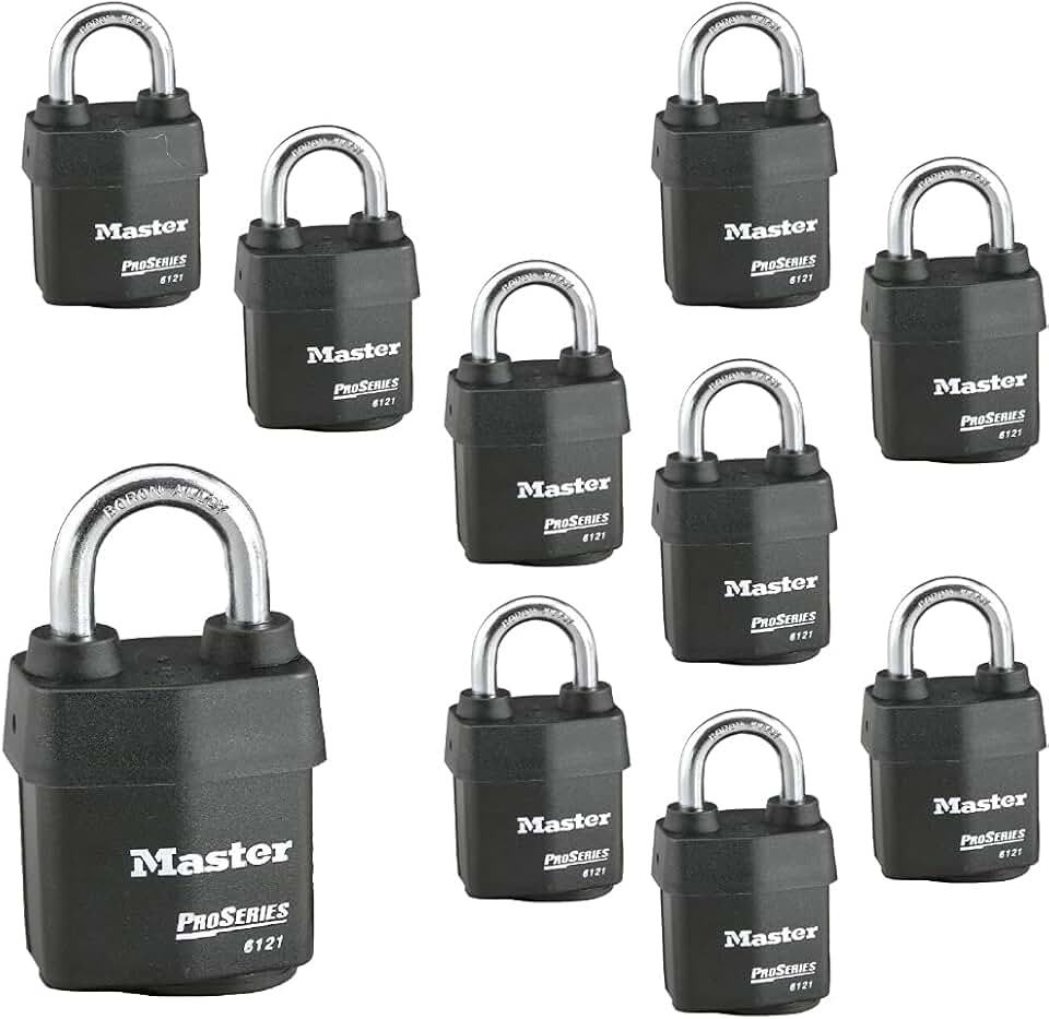 5 Pc. Master Pro Series Padlocks ALL Keyed The Same - Sherwood Auctions - View #10