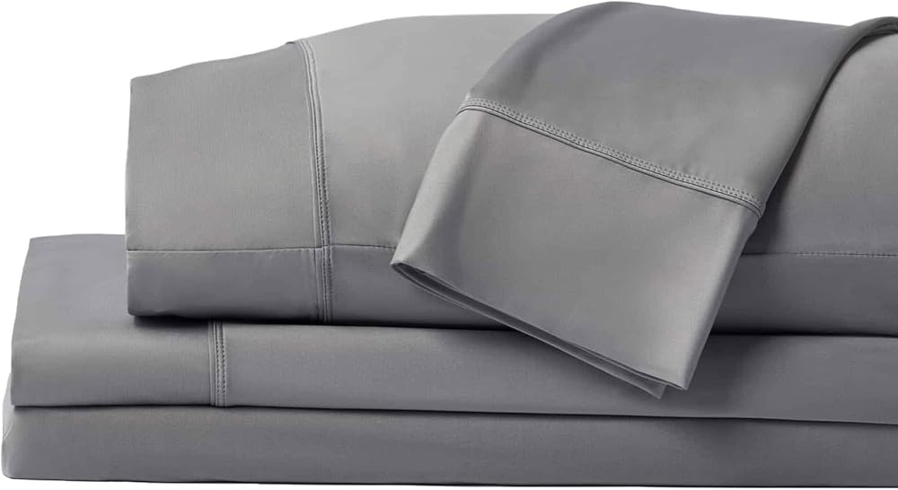 SHEEX Original Performance Sheet Set with 2 Pillowcases, Ultra-Soft Fabric Cooling and Breathes Better Than Traditional Cotton, Graphite, Queen
