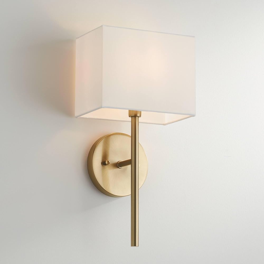 Possini Euro Design Favreau Modern Wall Sconce Lighting Warm Brass Gold Hardwired 16 1/4