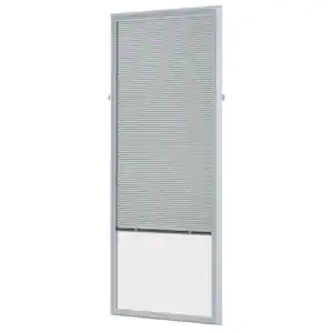 ODL White Cordless Add On Enclosed Aluminum Blinds with 1/2 in. Slats, for 20 in. Wide x 64 in. Length Door Windows