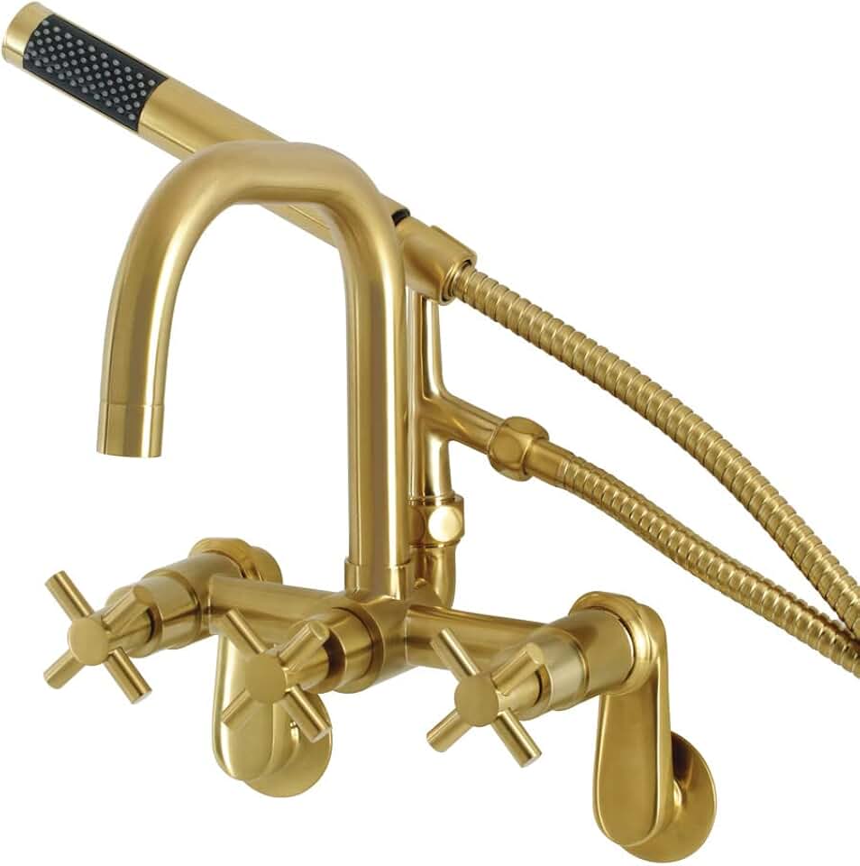 Kingston Brass AE8457DX Concord Clawfoot Tub Faucet, Brushed Brass, 7 x 9.25 x 10