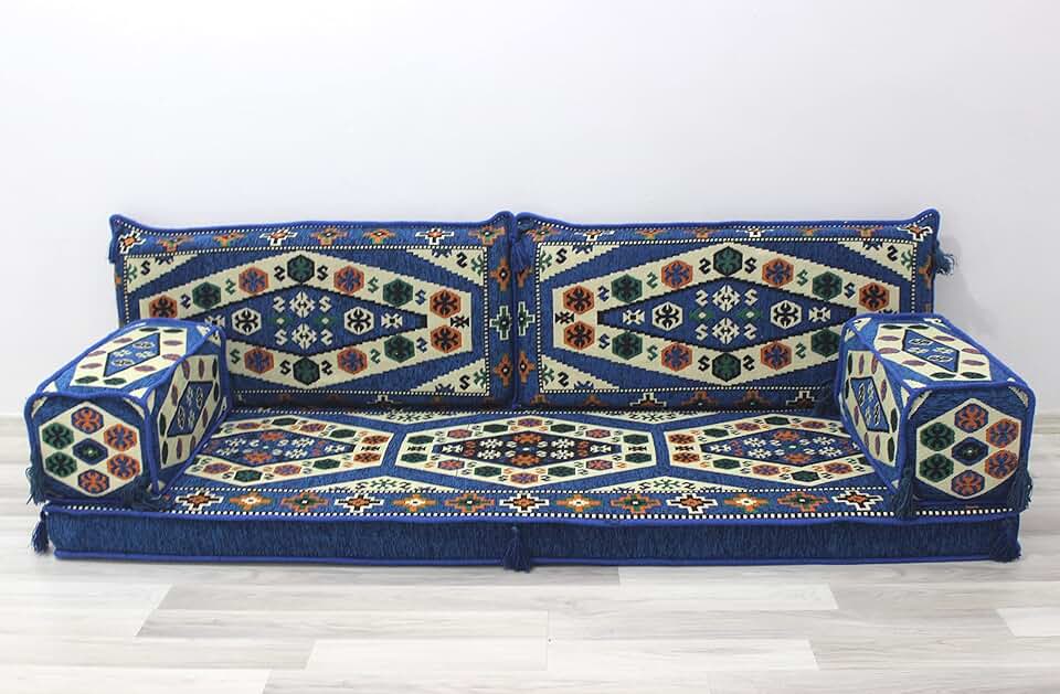 Vintage Style Large Sofa Set, Arabic Sofa Set, Floor Cushions, Arabic Majlis, Backrest Pillows, Living Room Sofa, Cinema Couches