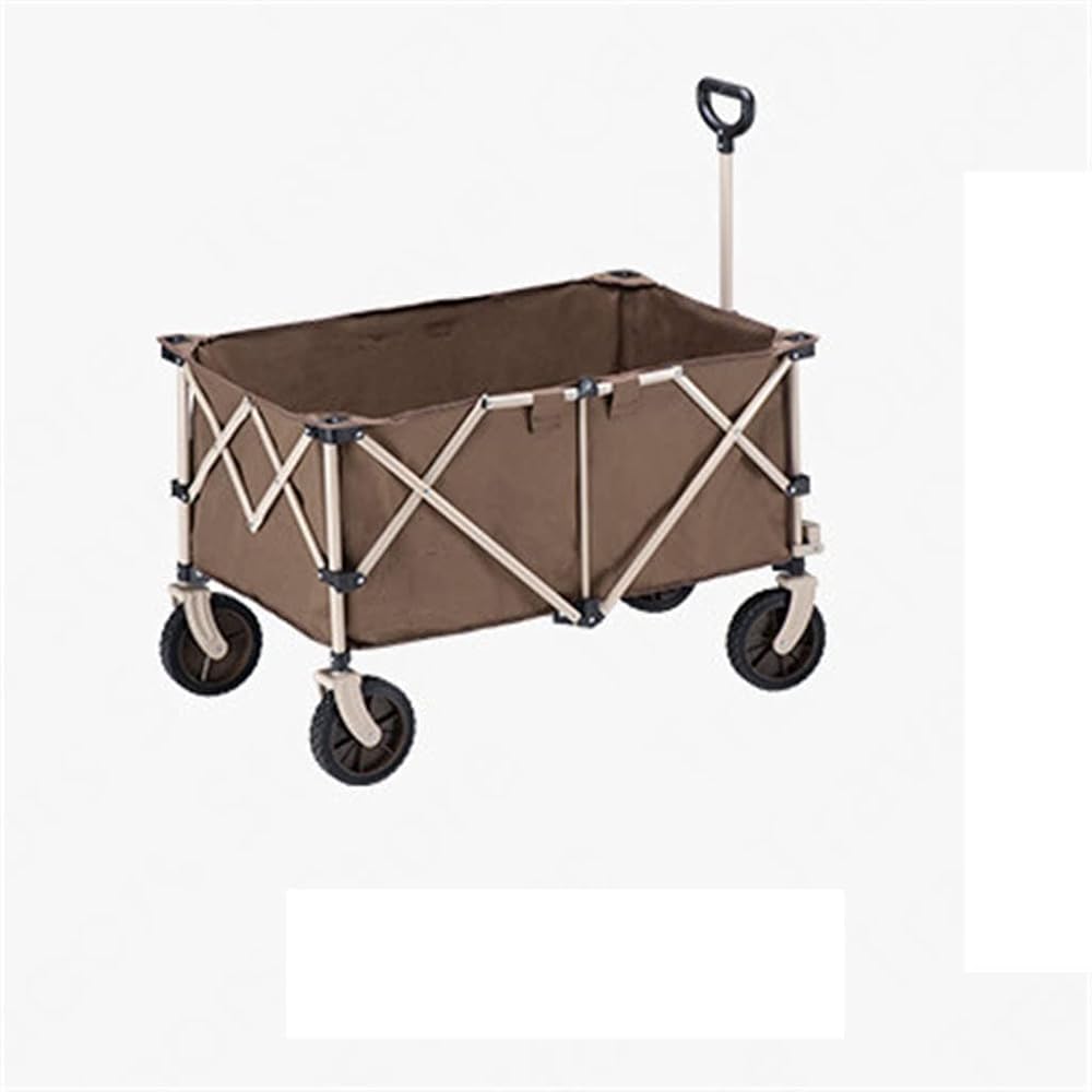 SUNYUHUI 193L Outdoor Folding Cart Big Capacity Portable Luggage Trolley Adjustable Handle Travel Shopping Wheelbarrow Camp, 106x53x100cm