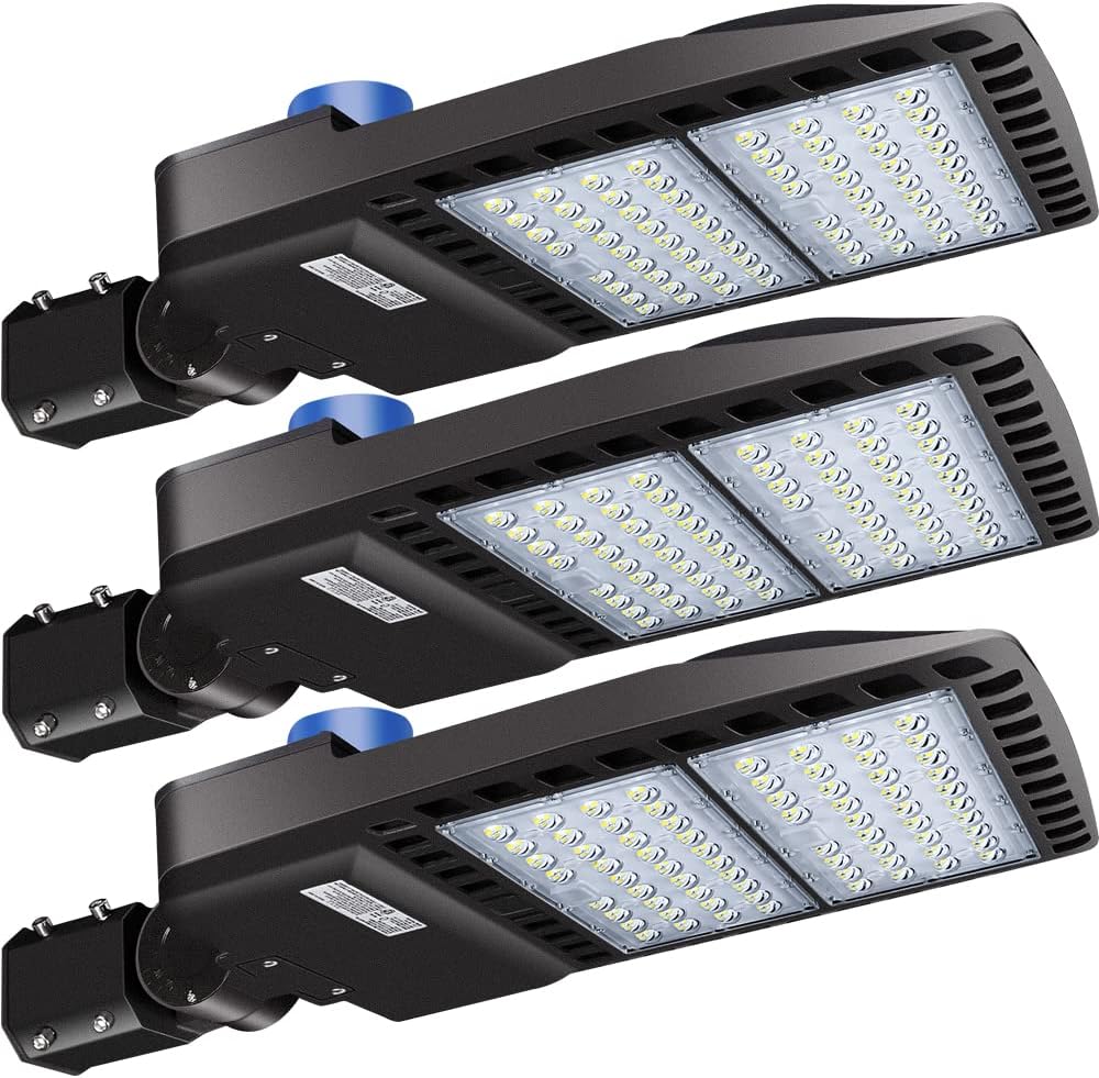 200W LED Parking Lot Lights Adjustable Slip Fit Mount with Dusk to Dawn Photocell Outdoor Commercial Area Lighting 26000lm 5000K IP65 for Warehouse|Yard|Roadways(3Pack)