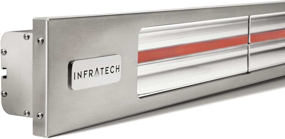 Infratech Slimline Series 63 1/2-Inch 3000W Single Element Electric Infrared Patio Heater - 240V - Silver - SL3024SV