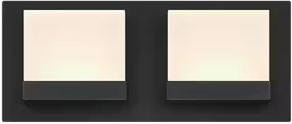 Ceybo LED Bathroom Vanity Light Warm White 12 Inch 3000K Black Modern Matte Two Integrated 10-W LED Bulbs Rectangle Vanity Light Over Mirror Wall Lighting Fixture