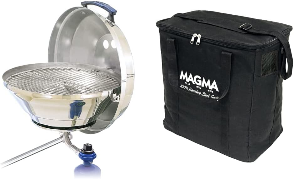 Magma Products, Original Size Marine Kettle Gas Grill, A10-205 & Products, Padded Carrying/Storage Case for Marine Kettles, A10-991, Black, One Size