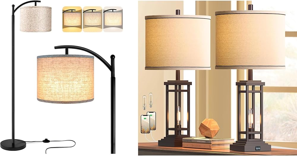 3 Color Temperature Living Room Floor Lamp and 27.5
