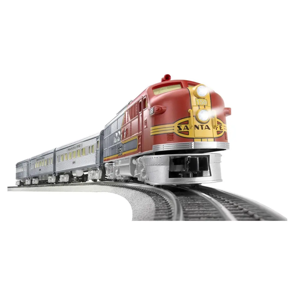 Lionel O Gauge Santa Fe Super Chief Electric Model Train Set with Remote and Bluetooth Capability