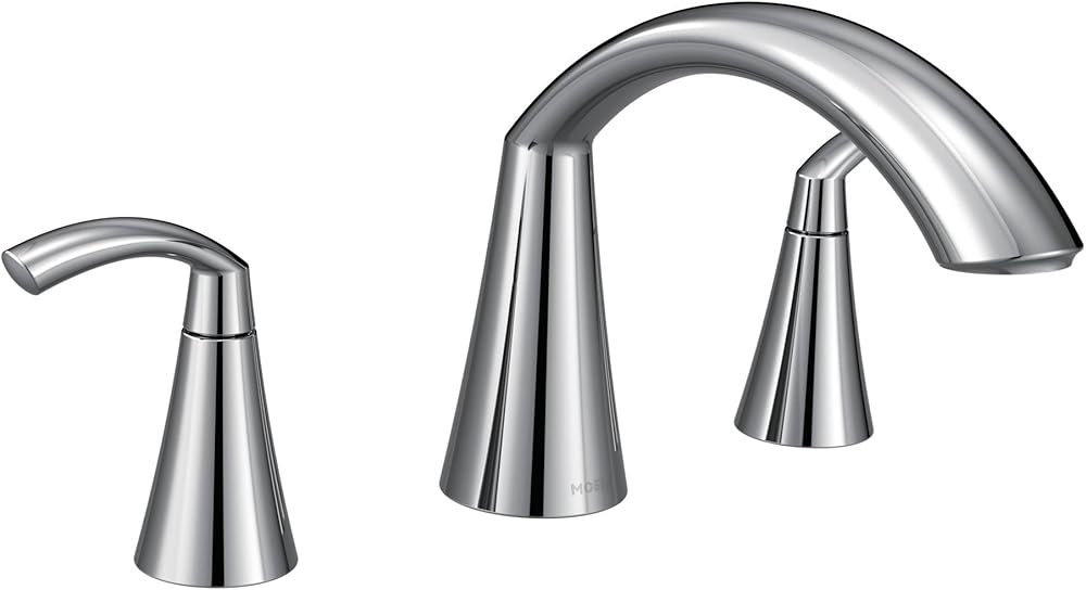 Moen T373 Glyde Chrome Two-Handle high arc Roman tub Faucet