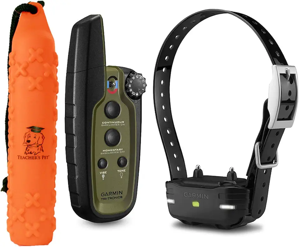 Garmin Delta Sport Pro Hunting Dog Collar Bundle - Water-Resistant, Long-Lasting Dog E-Collar with Handheld Device with Teacher’s Pet Vinyl Dog Training Hunting Dummy Bumper