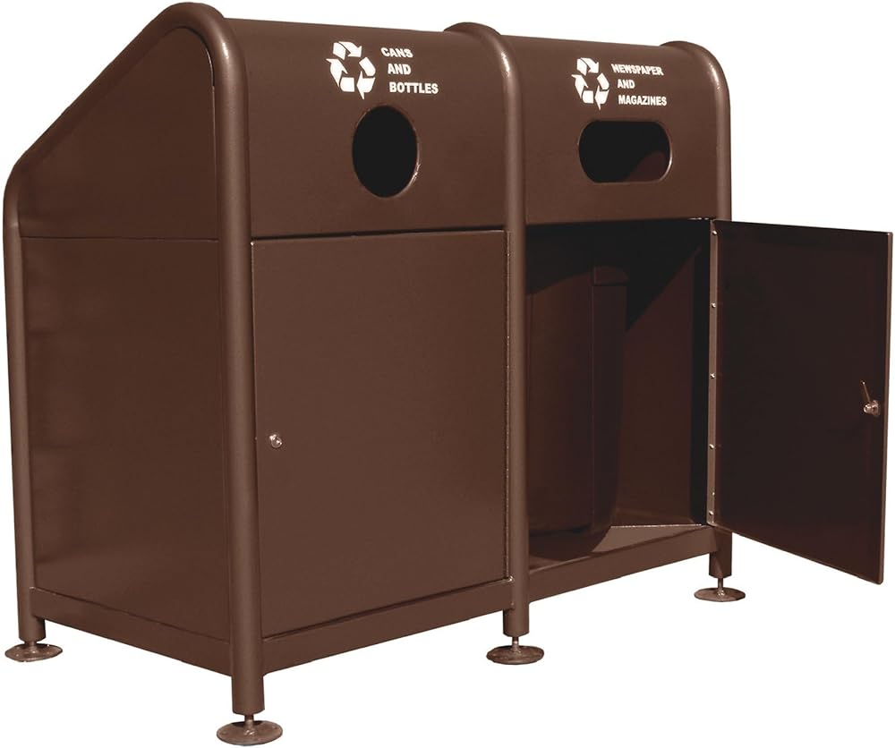Paris 68 Gal. Steel, 2 Stream Recycling Station in Brown