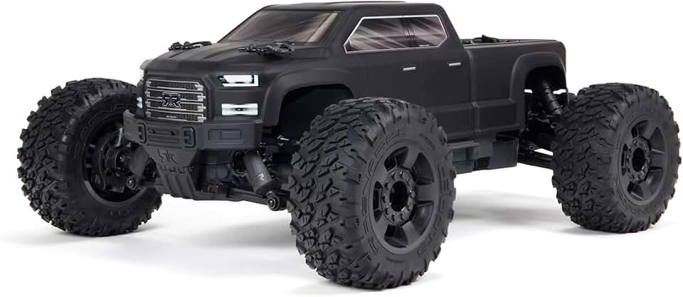 ARRMA 1/10 Big Rock 4X4 V3 3S BLX Brushless Monster RC Truck RTR (Transmitter and Receiver Included, Batteries and Charger Required), Black, ARA4312V3