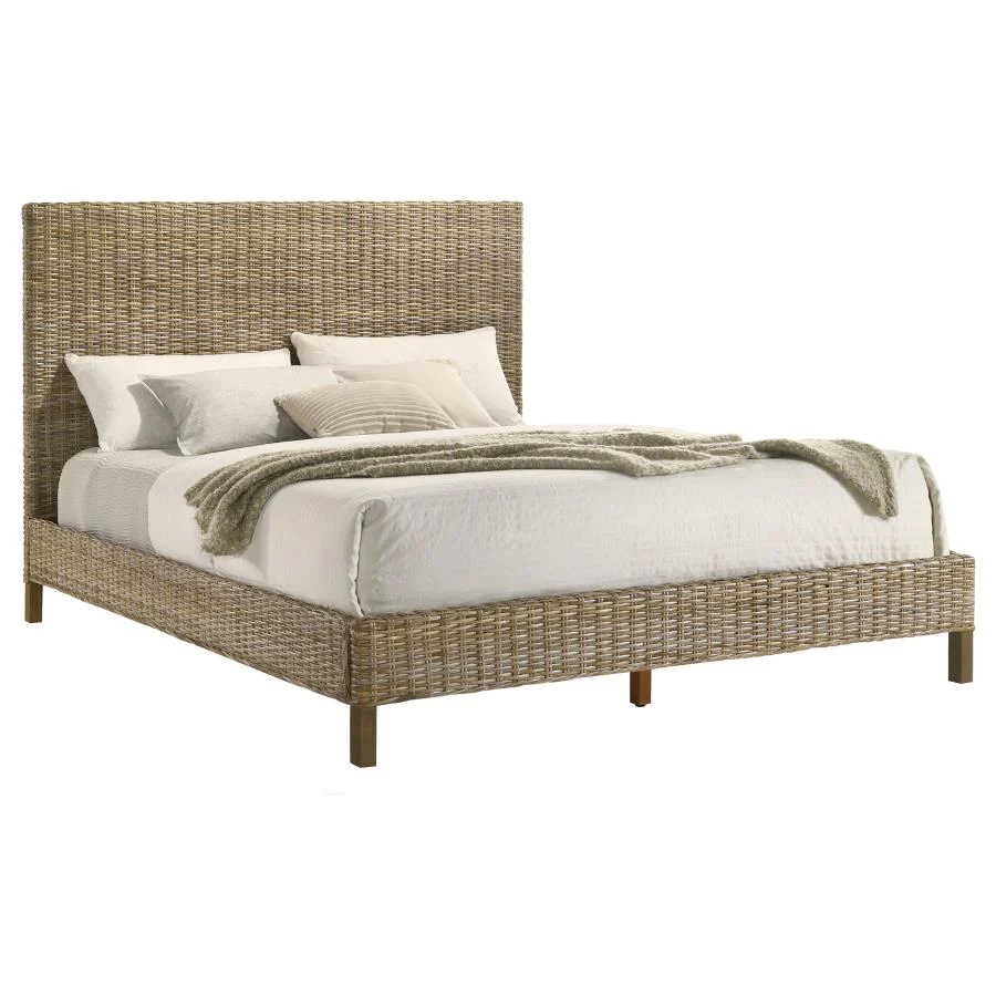 Zyla Woven Rattan Panel Bed