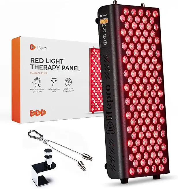 Lifepro Red Light Therapy Panel - Powerful at-Home Near-Infrared & Red Light Therapy for Face & Whole Body - Thin, Tall & Stable for On-The-Go or at-Home Red Light Therapy for Body