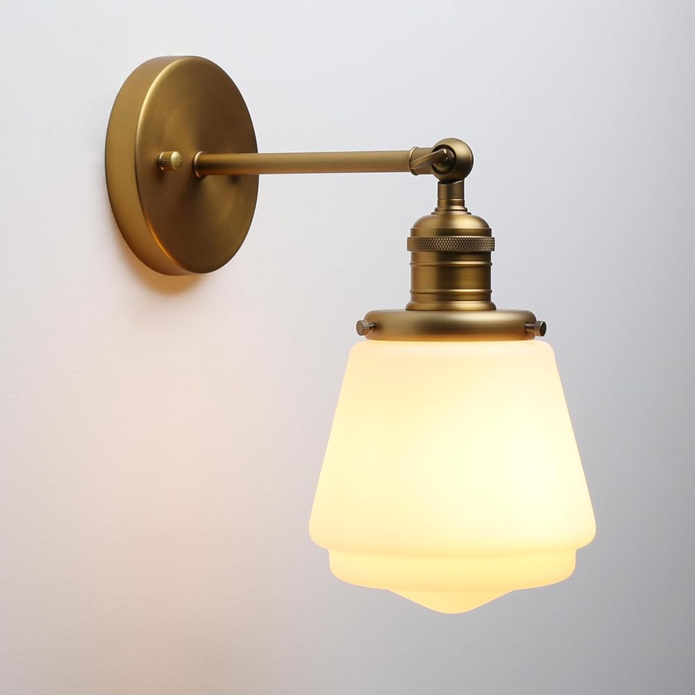 Vintage Wall Sconce Light with Glass Shades, Industrial Indoor Wall Lamp for Living Room Bedroom