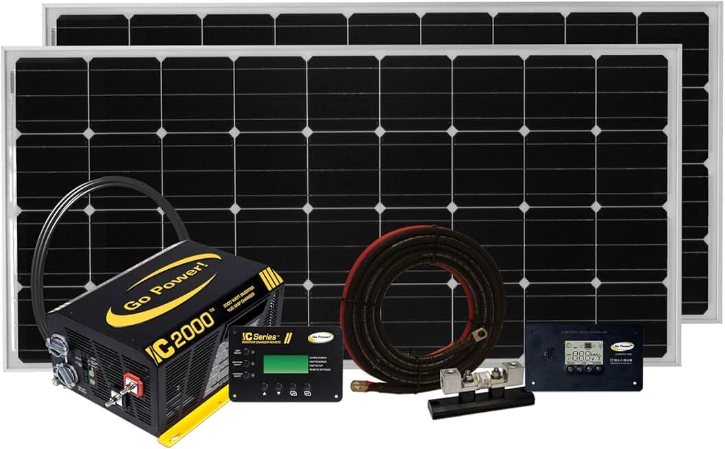 Go Power! Solar Elite Complete Solar and Inverter System with 380 Watts of Solar