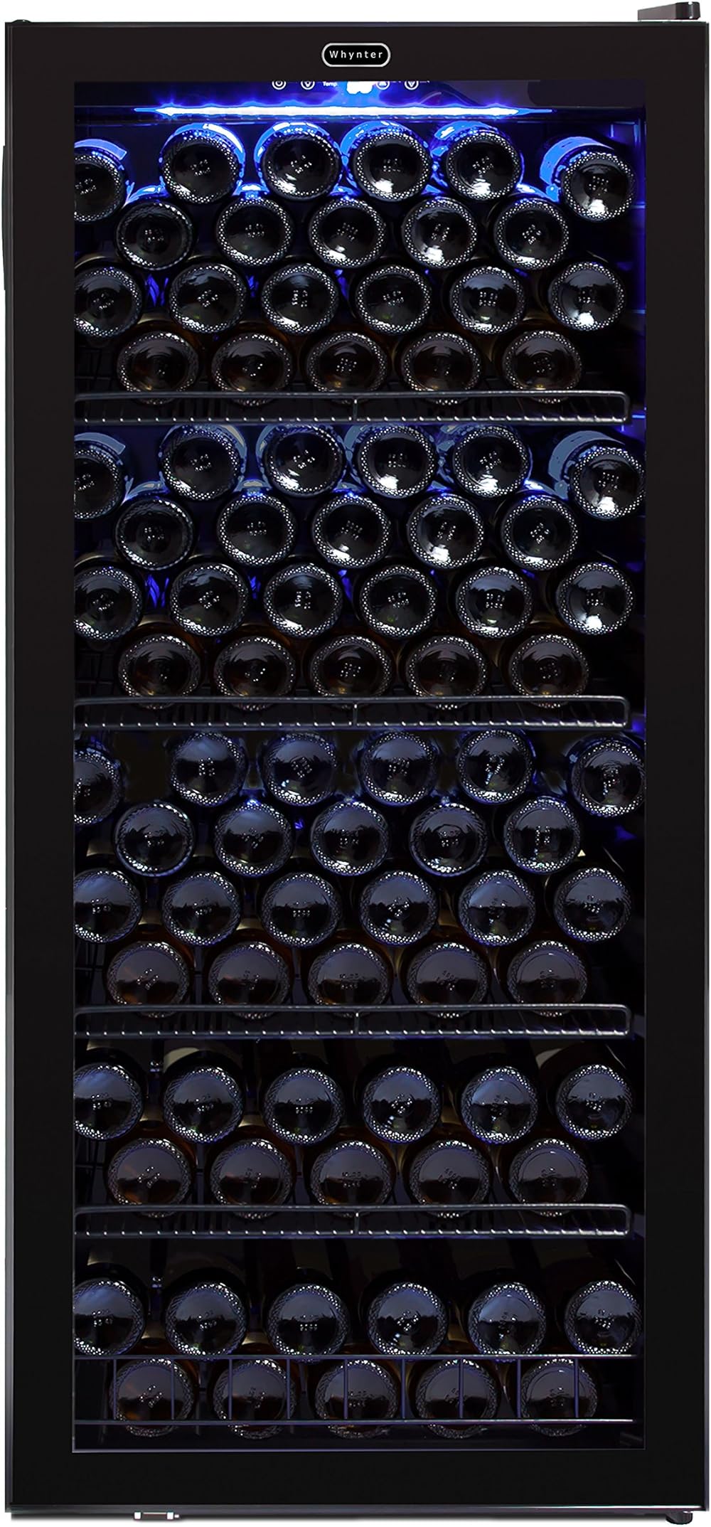 Whynter FWC-1201BB 124 Bottle Freestanding Cabinet Wine Refrigerators Free Standing, One Size, Black