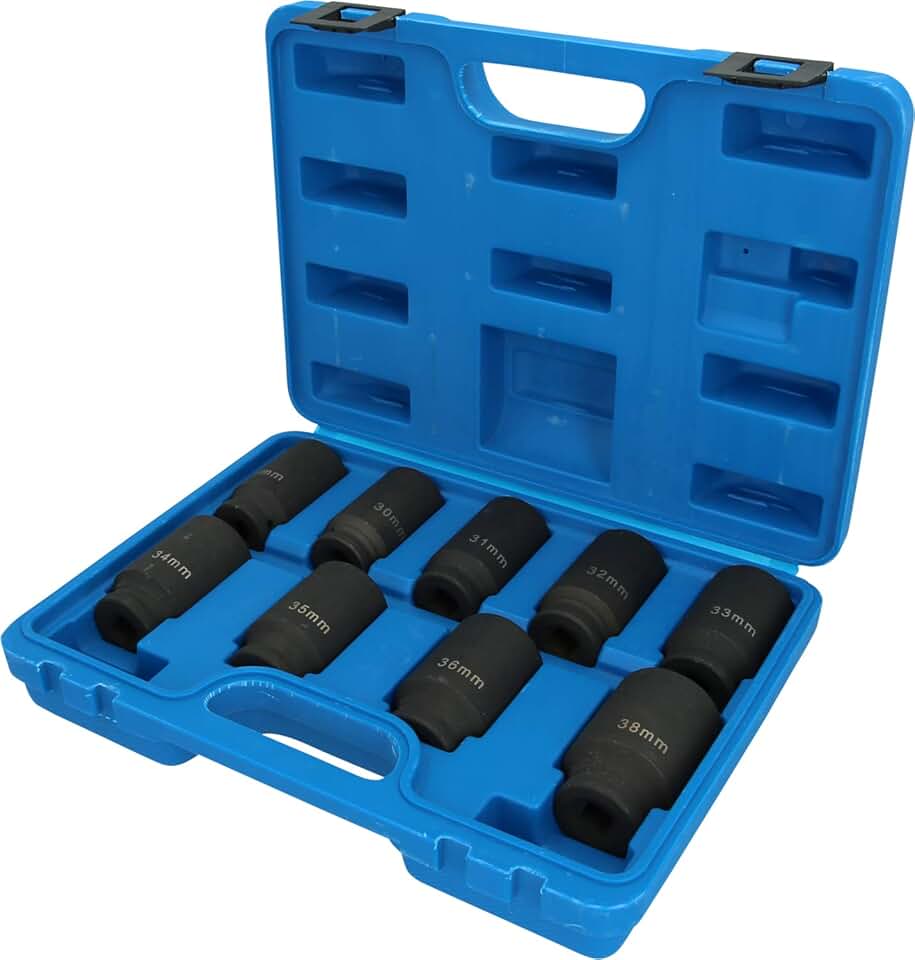 BRILLIANT TOOLS BT671000 Antriebswellen-Stecknuss-Satz Drive Shaft Socket Set, Mit Stabilem Blauen Transportkoffer, 9-Tlg