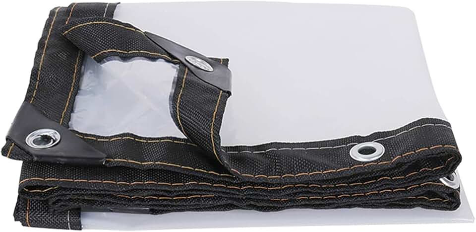 Small Tarp Waterproof 5x8m, Tarpaulin Waterproof Heavy Duty Patio, Clear Waterproof Tarp, with Grommets and Reinforced Edges, Great for Tarpaulin Canopy Tent, Boat, RV or Pool Cove
