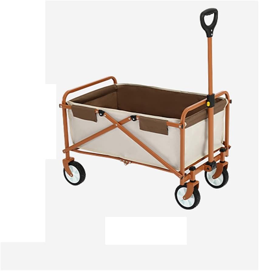 Camping Cart 80L Folding Trolley Portable Ultralight Shopping Pushcart Outdoor Picnic Beach Wagon Trailer Car (Color : E, Size : 76x46x49cm)