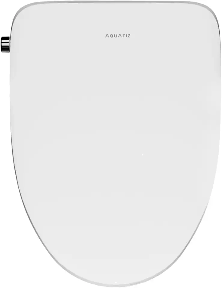 AQUATIZ Elongated Smart Toilet Bidet, Electric Toilet Seat with Self-Cleaning Nozzle, Adjustable Warm Water, Deodorizer, Air Dryer, LED Night light (Remote Control)