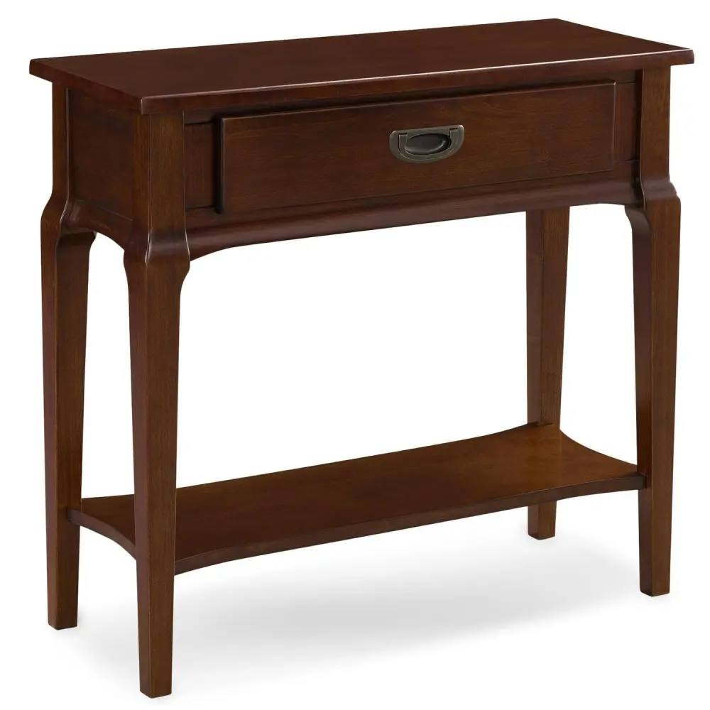Leick Home 22032 Stratus One Drawer Condo Apartment Hall Console, Heartwood Cherry