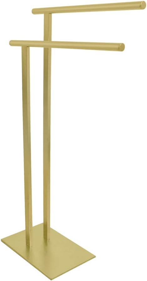 Kingston Brass SCC6037 Freestanding Double Towel-Rack, Brushed Brass
