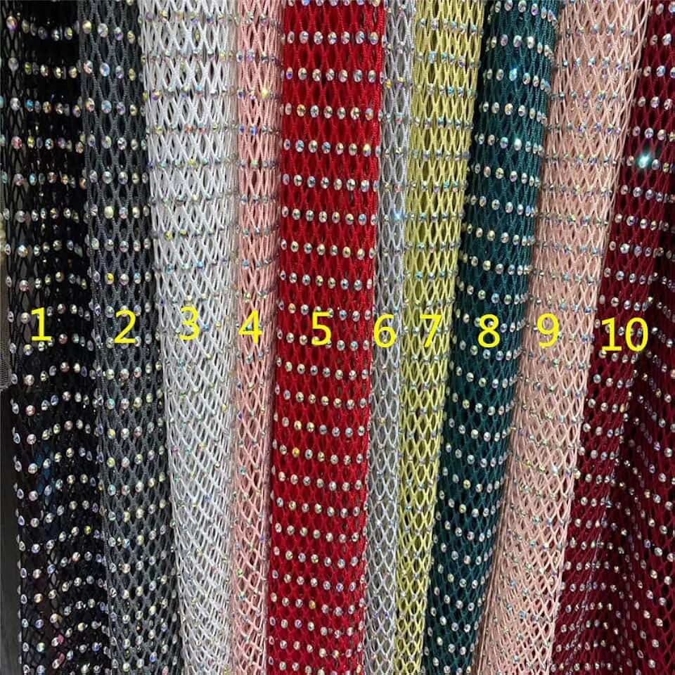 Mahacraft African Lace Fabrics 5 Yards Beads African Sequins Lace Fabric French Net Embroidery Lace Fabric for Nigerian Wedding Party Dress