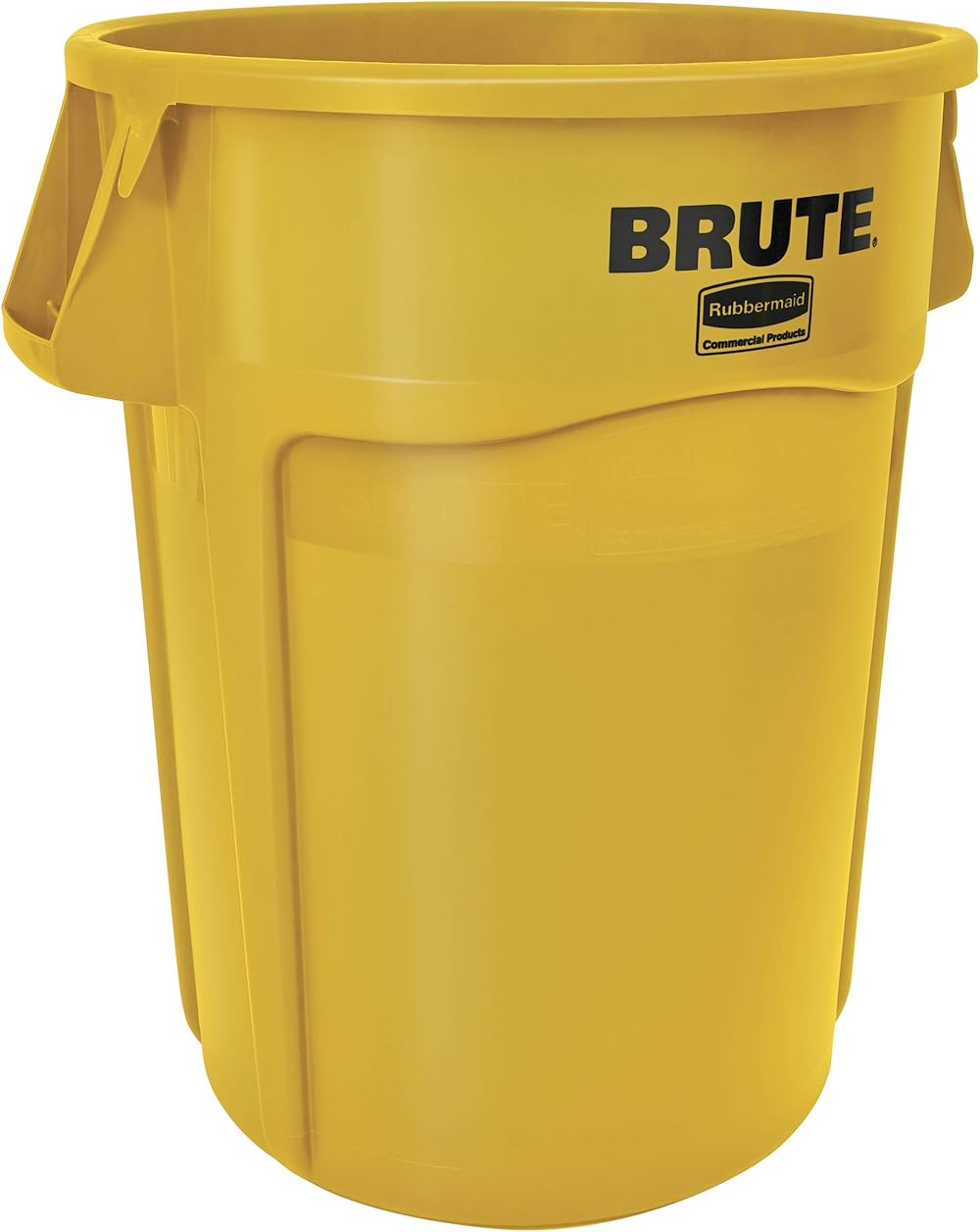 Rubbermaid Commercial Products BRUTE Heavy-Duty Round Trash/Garbage Can, 44-Gallon, Yellow, Wastebasket for Home/Garage/Mall/Office/Stadium/Bathroom, Pack of 4