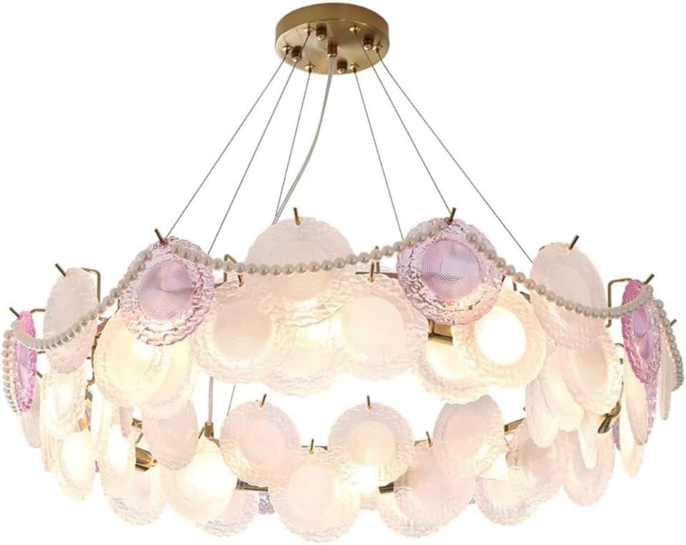 Hanging Lamp, Chandeliers Romantic Lights Fixture for Foyer Living Room Bedroom Kitchen Island Modern Chandelier Lamp Crystal Glass Ceiling Lamp(80Cm)/ Color/60Cm