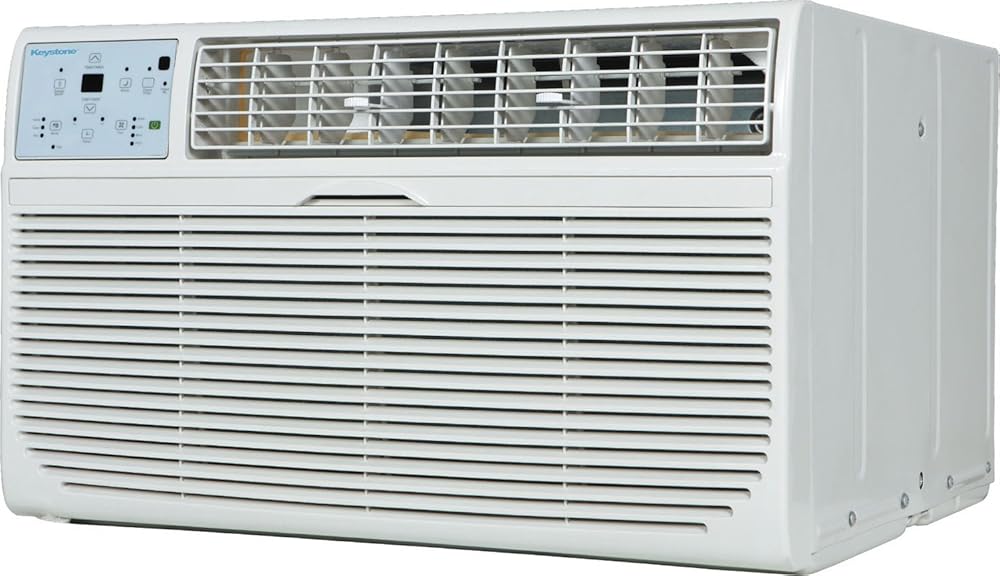 Keystone 12,000 BTU 230V Wall Mounted Air Conditioner & Dehumidifier with Remote Control - Quiet Wall AC Unit for Bedroom, Bathroom, Nursery, Medium Sized Rooms up to 550 Sq.Ft.