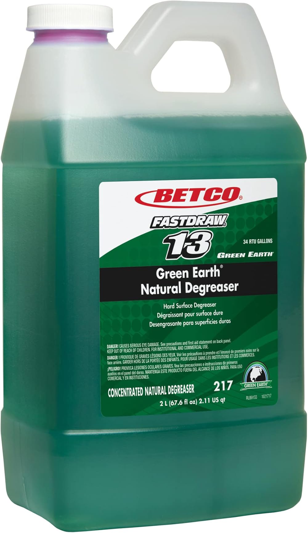 Betco® Green Earth® Natural Degreaser, 2 Liter Bottle, Case Of 4