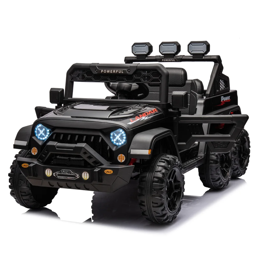 24V Kids Ride on Car with 2.4G Parent Remote Control, 4WD Battery Powered Electric Vehicle with Music, Cool Lighting, Speed 5.9-6.5 Km/h