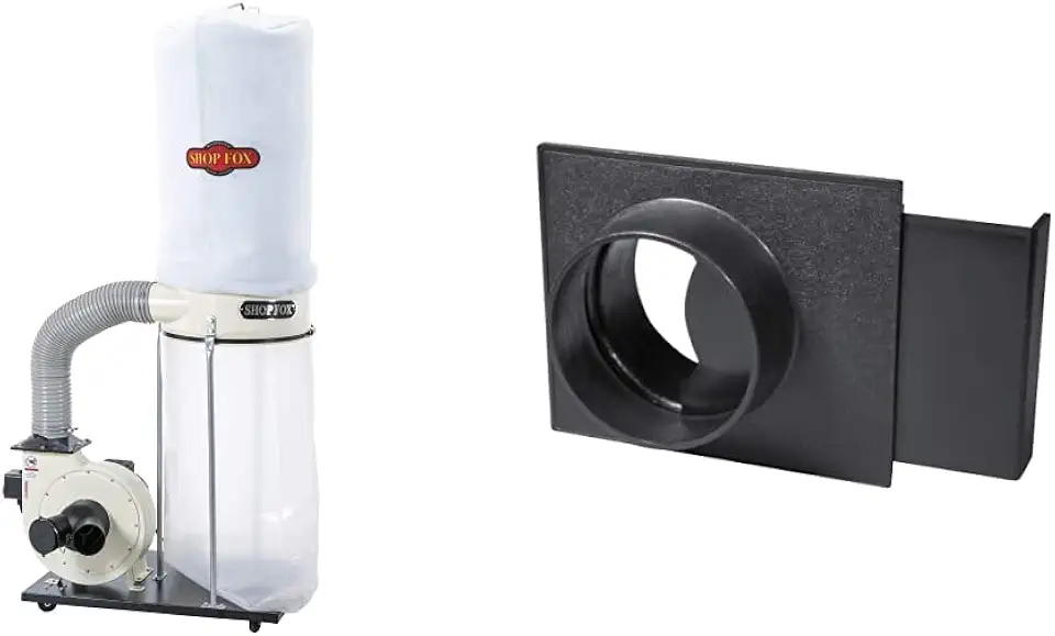 Shop Fox W1685-1-1/2 HP Dust Collector & POWERTEC 70108 4 Inch Blast Gate for Dust Collector/Vacuum Fittings