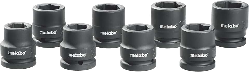 Metabo 628834000 Impact-Proof Socket Wrench Set, 0 V, Green, 3/4-Inch