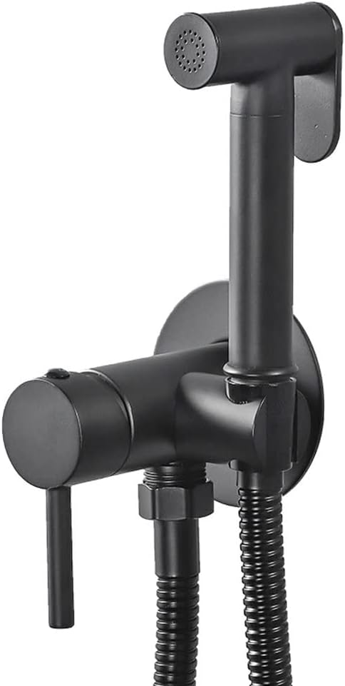 Portable Bidet Sprayer Brass Toilet Faucet Hot Cold Water Bathroom Mixer Valve Set Hygienic Shower(D)