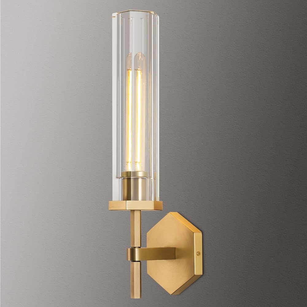 Gold Crystal Wall Sconces, 18.5