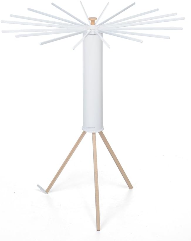 Octobus Clothes Airer, Wood, Bianco, 112x112x121 cm
