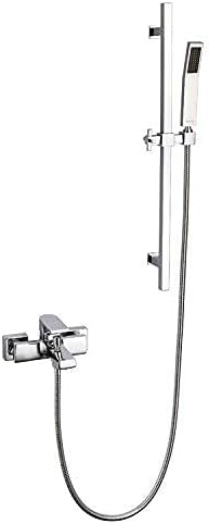 Square Copper and Cold Bath Faucet with Lift Rod Bathtub Shower Set, D313-2 Quality Assurance of Modern and Simple Classic Retro Home Decor