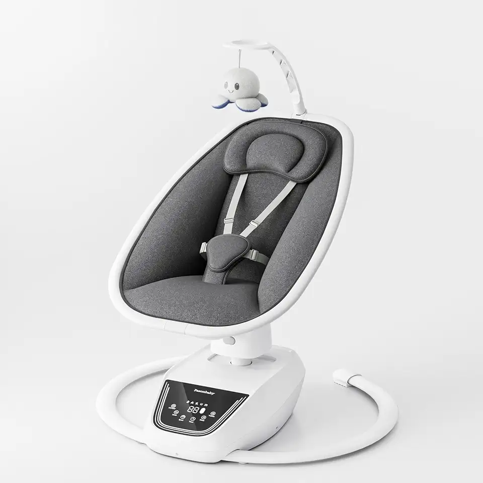 Baby Swings for Infants, FasonBaby Multi-Motion Baby Swing, 3D-Motion Electric Baby Swing with 5 Motions & 4-Speeds, Adjusted-Position Infant Swing with Music Speaker, 10 Preset Soothing Melody