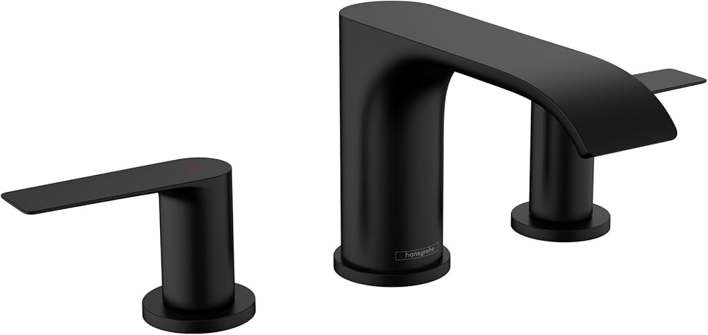 hansgrohe Vivenis Modern 2-Handle 3-Hole 5-inch Tall Bathroom Sink Faucet in Matte Black, 75033671