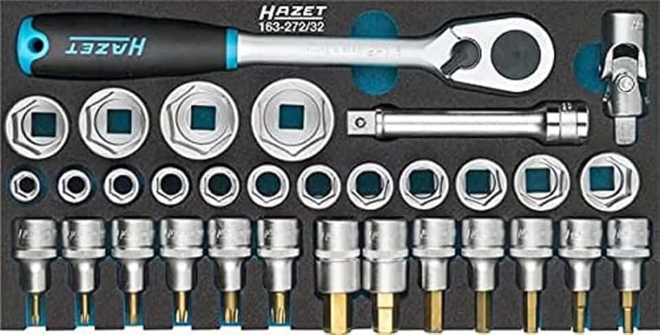 Hazet Socket Spanner Set 163-272/32 Number of Tools: 32, Colour, Size