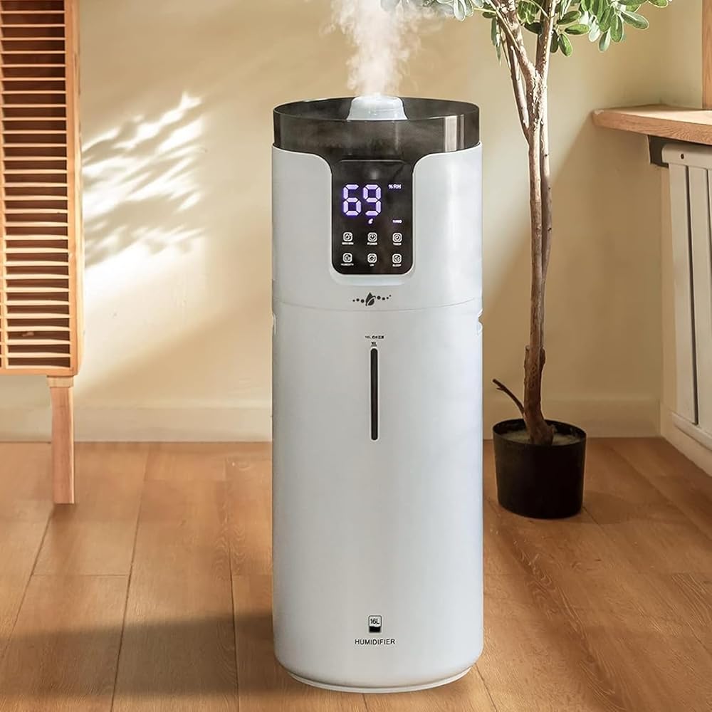 Humidifiers for Home Large room, 4.2Gal/16L Quiet Large Humidifiers Whole House 2000 sq.ft, Cool Mist Top Fill Floor Humidifiers with Essential Oil Tray, Extension Tube, 4 Mist Modes, Remote