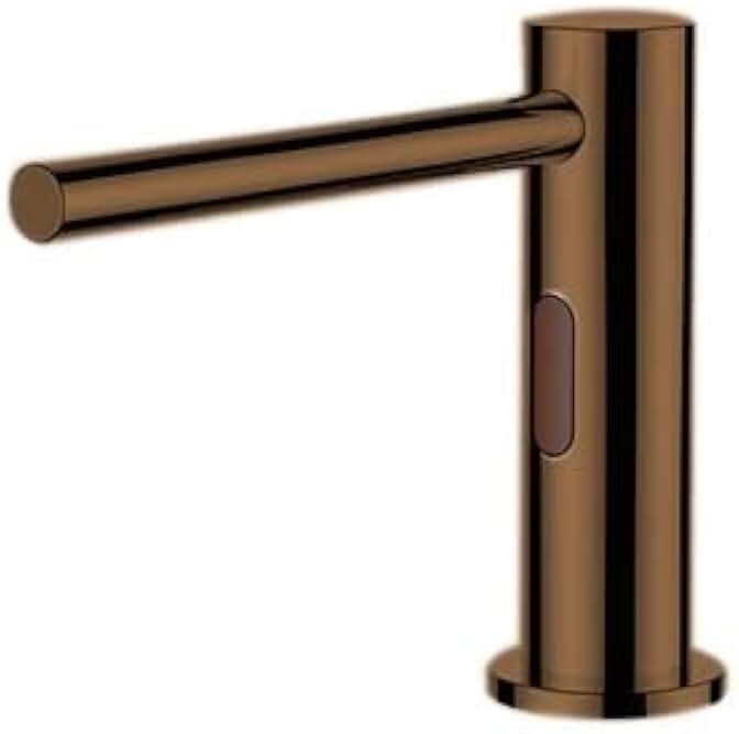 St. Gallen Commercial Automatic Liquid Soap Dispenser - FS1184 Contemporary Style Deck Mount Solid Brass Sensor Soap Dispenser - Light Oil Rubbed Bronze Finish