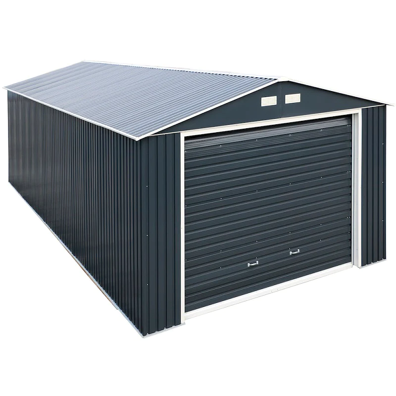 Duramax Imperial 12'x20' Metal Garage Dark Gray with White - 50951