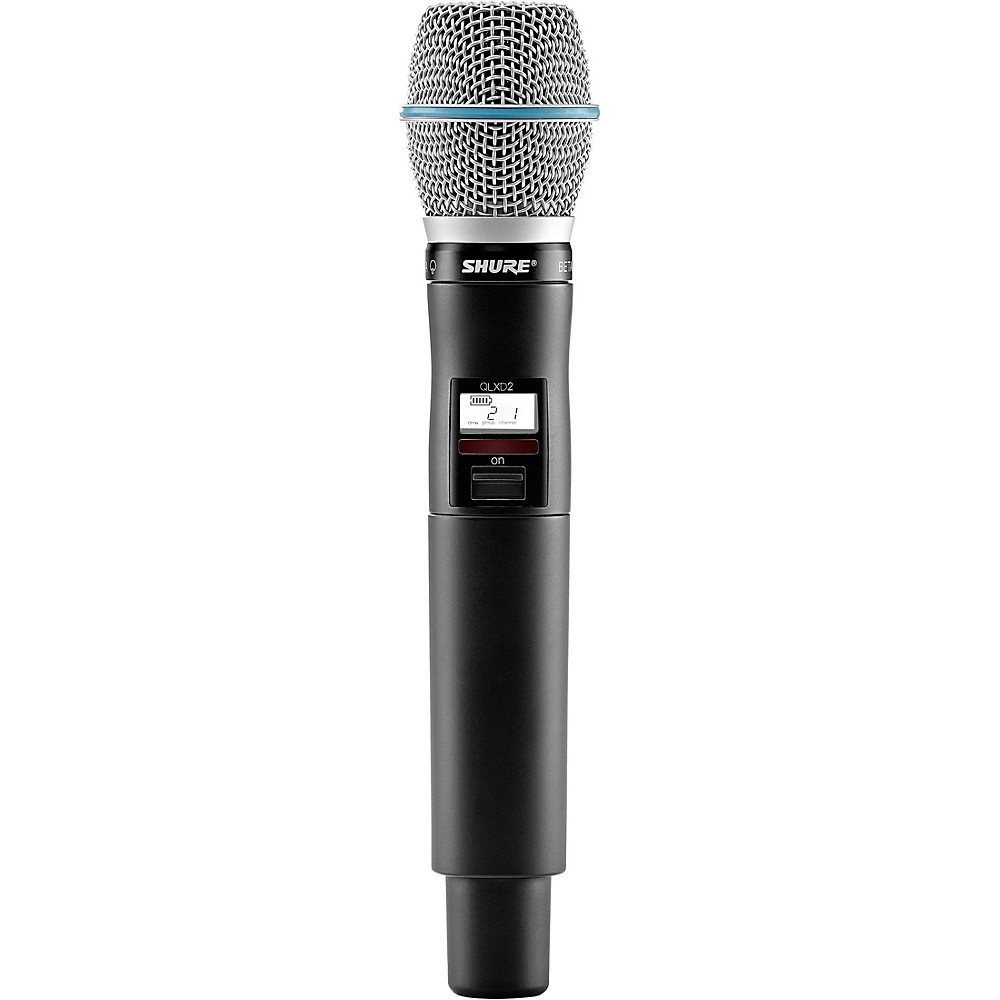 Shure QLXD2/BETA87A Wireless Handheld Microphone Transmitter with Interchangeable BETA 87A Microphone Capsule