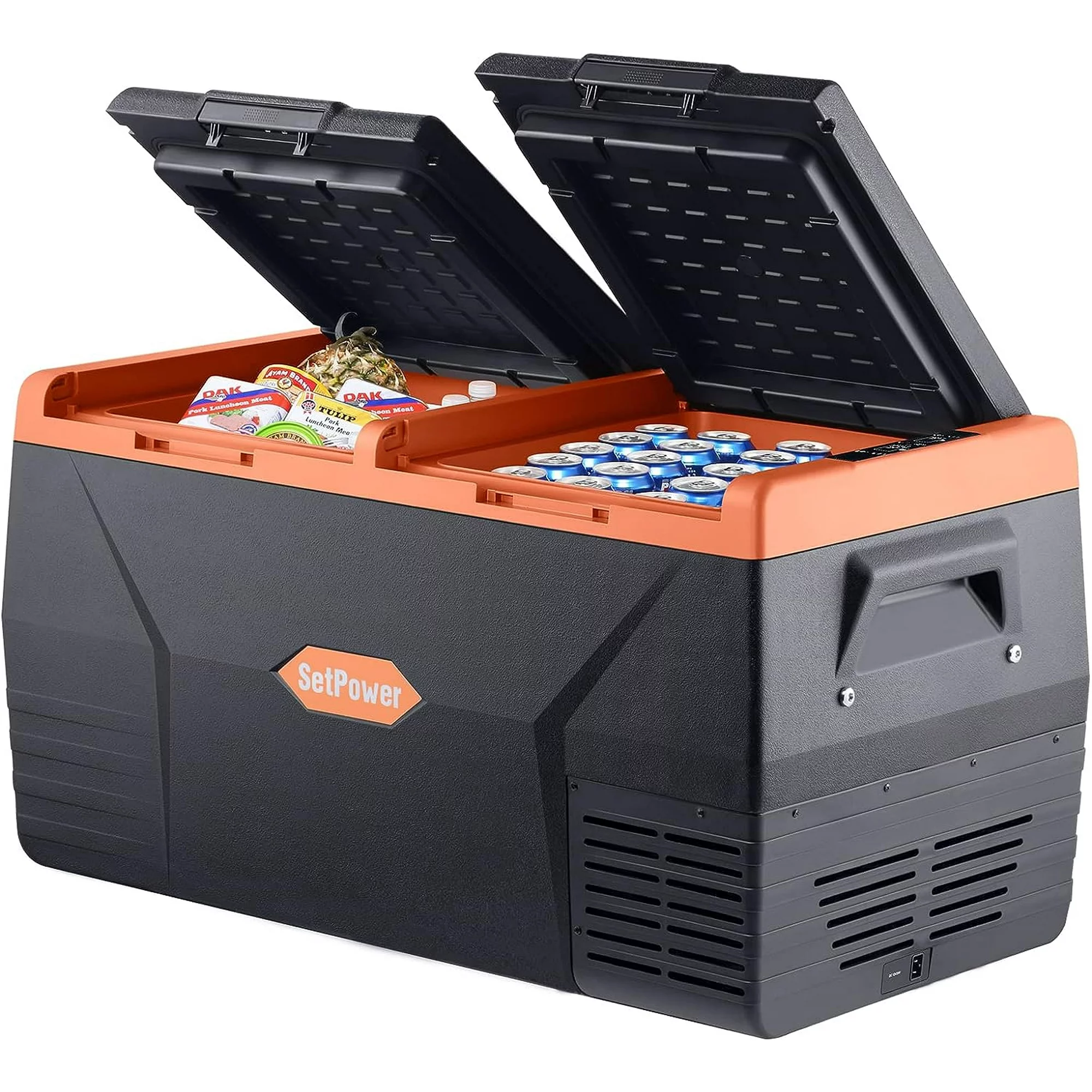 Setpower TC75 Dual Zone Portable Refrigerator Freezer, 80 Quart 12V Car refrigerator, Separate Temperature Control, 3 Year Warranty, 0 to 68, DC&AC, For Home Outdoor Camping Truck RV Van Overlanding